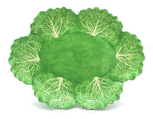 A Dodie Thayer Lettuce Ware Oval Platter Length 18 1/2 inches.