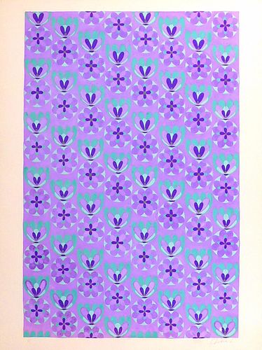 Chelsea L.: Flower Pattern in Purple and Green