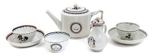 A Collection of Chinese Export Porcelain Articles Height of teapot 4 3/4 inches.