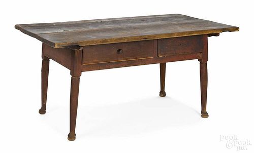 Pennsylvania walnut tavern table, ca. 1760, 29'' h., 60 1/2'' w., 33 1/4'' d.