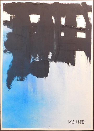 Franz Kline Attributed: Abstract Composition with Blue