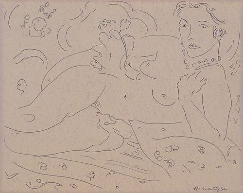 Henri Emile Benoit Matisse, Manner of/ Attributed: Femme nue allongee