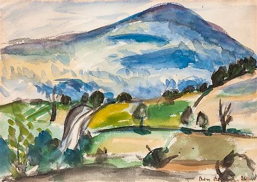 Ben Benn, (American, 1884-1983), Landscape with Mountain, 1926