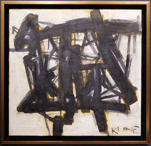 Franz Kline Attributed : Abstract Composition in Black and Yellow