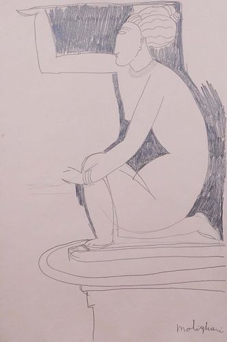 Amedeo Modigliani, Manner of: Crouching Caryatid