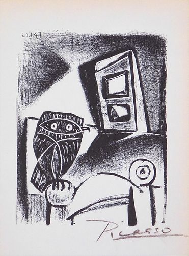 Style of Pablo Picasso:  Owl on a Chair