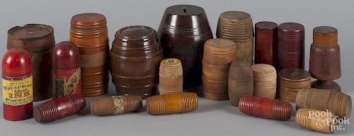 Treen canisters, tallest - 5 1/4''.