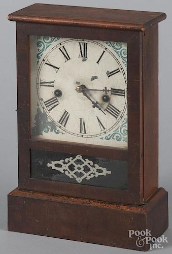 Waterbury shelf clock, 19th c., 12'' h.