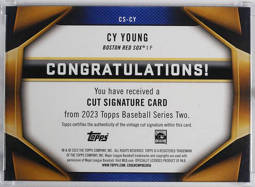 CY YOUNG Cut Signature 1-of-1 Card