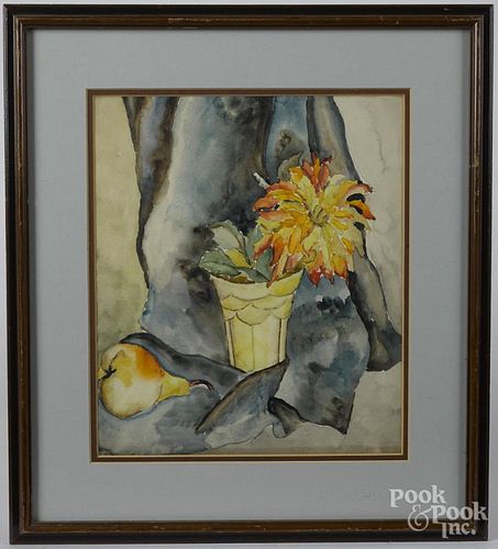 Two watercolor floral still lifes, 14 1/4'' x 11'' and 13'' x 11''.