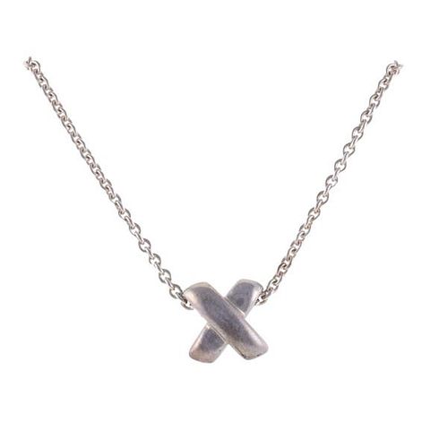 Tiffany &amp; Co Sterling Silver X Pendant Necklace
