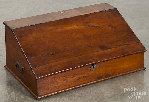 Cherry table top desk, early 19th c., 11 1/2'' h., 27 3/4'' w.
