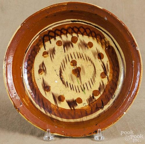 Continental redware shallow bowl, 19th c., 11 1/2'' dia.