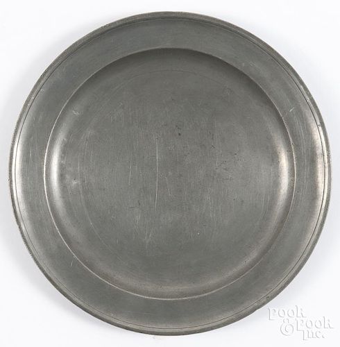 Boston, Massachusetts pewter plate, ca. 1800, bearing the touch of Thomas Badger, 8 3/8'' dia.