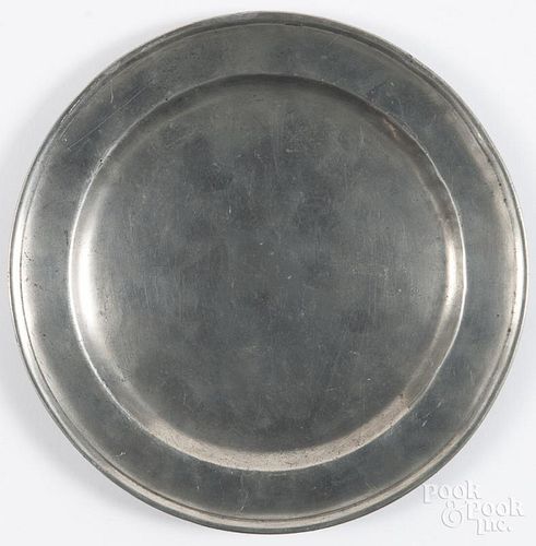 Boston, Massachusetts pewter plate, ca. 1800, bearing the touch of Thomas Badger, 7 3/4'' dia.