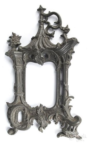 Chinese style white metal picture frame, ca. 1900, 15'' h.