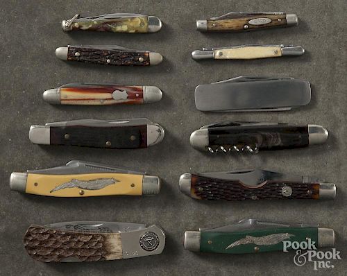 Twelve assorted pocket knives, to include Gerber, Boker, Parker-Edwards, etc.