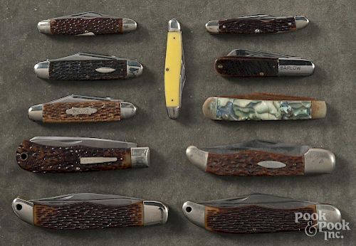 Eleven assorted pocket knives, to include Camillus, Kutmaster, Remington, Schrade, etc.