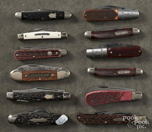 Twelve assorted pocket knives, to include Boker, Wostenholm, Ulster, etc.