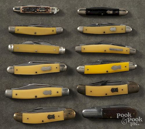 Twelve assorted pocket knives, to include Robert Klaas, Wade & Butcher, Kutmaster, etc.
