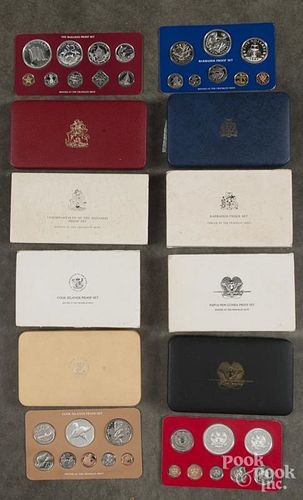 Ten foreign Franklin Mint proof sets, to include the Cook Islands, the Bahamas, Barbados