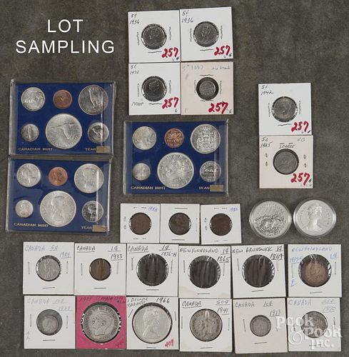 Canadian coins, 19th/20th c., over one hundred pieces, together with two Canadian dollar proof coins