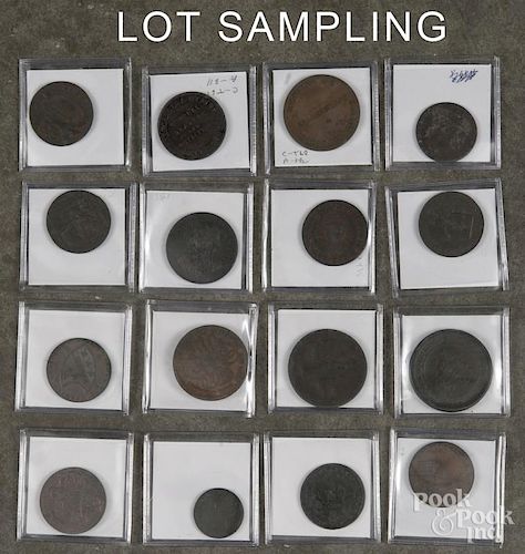 British Conder penny and halfpenny tokens, 18th c., approximately thirty pieces.