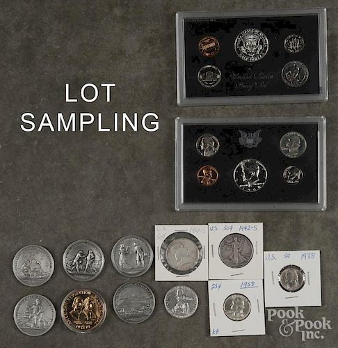 U.S. coins, to include nine nickels, 1938-1951 S, thirty-six quarters, 1932-1960