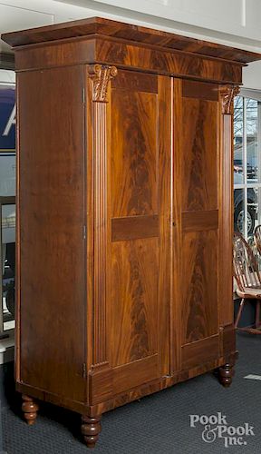 Pennsylvania classical mahogany armoire, ca. 1835.