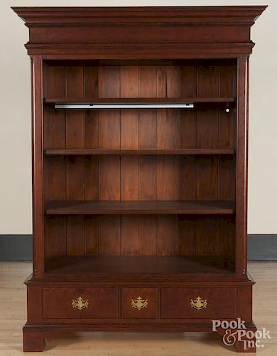 Bench made cherry open cupboard, by David Smith, 82'' h., 52 1/2'' w.