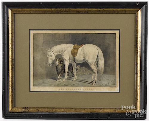 N. Currier, color lithograph, titled The Favorite Horse, 8 1/4'' x 13''.