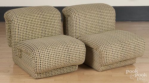 Pair of modern upholstered chairs.