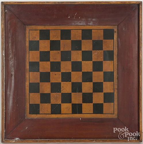 Double-sided gameboard, early 20th c., 26 1/2'' x 26 1/2''.