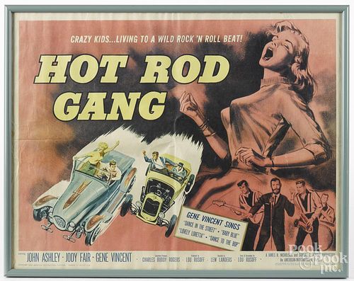 Movie poster for Hot Car Gang, 1958, 19'' x 26''.