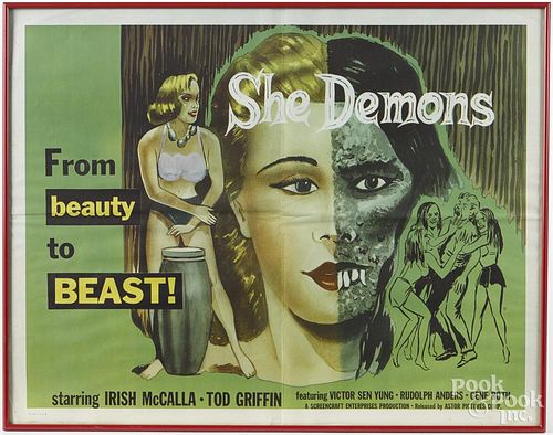Movie poster for She Demons, 20'' x 26''.