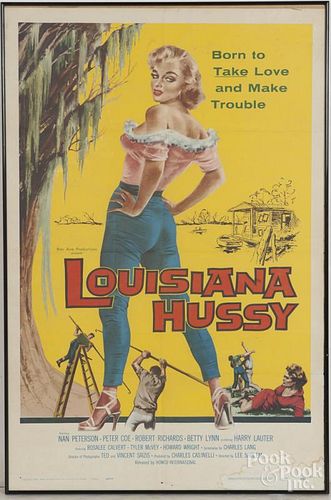 Movie poster for Louisiana Hussy, 1959, 38'' x 24 1/4''.