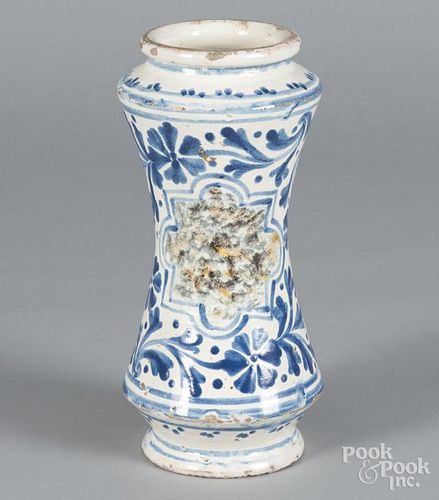 Spanish faience vase, 18th c., 10 1/4'' h.