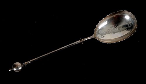 A Sterling Silver Serving Spoon by George Sharp
