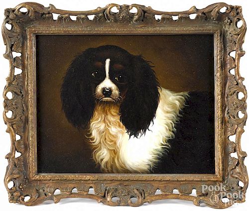 Samuel Giles, 20th/21st c., pair of oil on canvas dog portraits of Cavalier spaniels