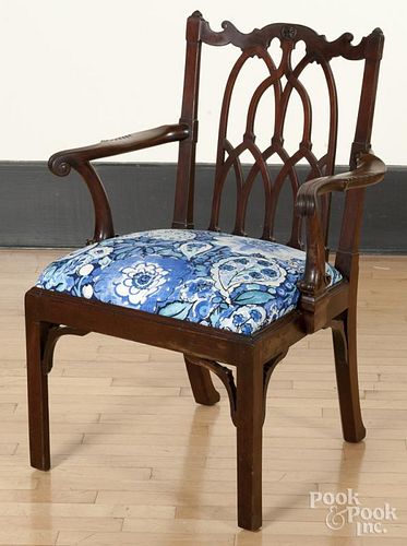 English Chippendale mahogany armchair, 19th c.