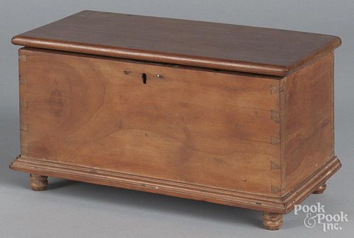 Miniature cherry or applewood blanket chest, 19th c., 6 3/4'' h., 12 1/2'' w.