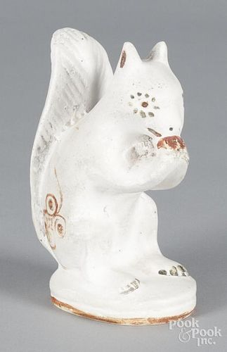 Pennsylvania chalkware squirrel, 19th c., 6'' h.