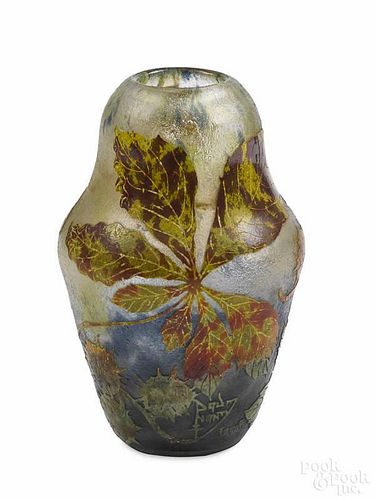 Daum Nancy cameo glass vase, early 20th c., 8'' h.