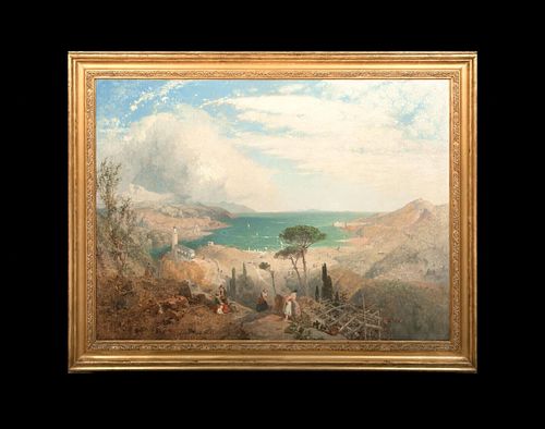 VIEW OF THE GULF OF SPEZIA OIL PAINTING