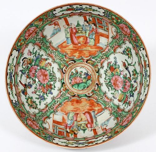 FAMILLE ROSE CHINESE CENTERPIECE BOWL CIRCA 1850