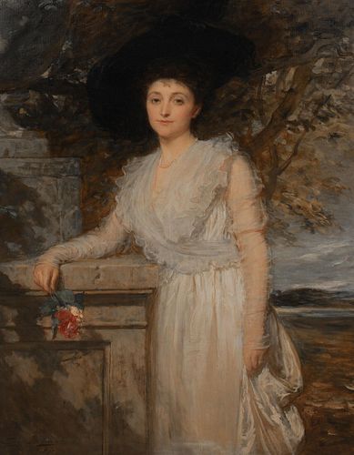 PORTRAIT OF MRS LOUISA HARTLEY TOOTH OIL PAINTING