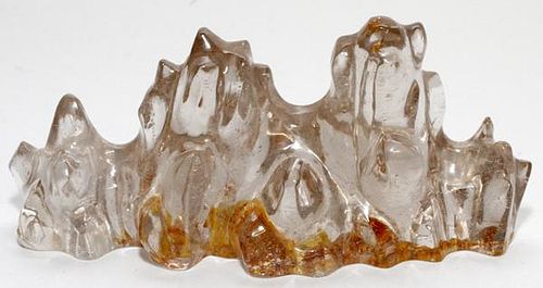 CHINESE ROCK CRYSTAL BRUSH REST MOUNTAIN SCULPTURE