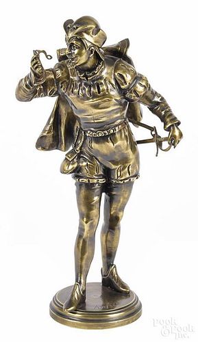 After Charles Anfrie, bronze figure of a gentleman, 20th c., 16 1/4'' h.
