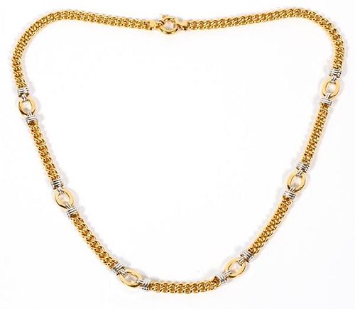 ITALIAN 14KT YELLOW AND WHITE GOLD NECKLACE