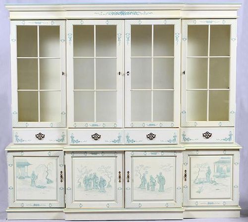 CHINOISERIE CHINA CABINET 2 PIECES